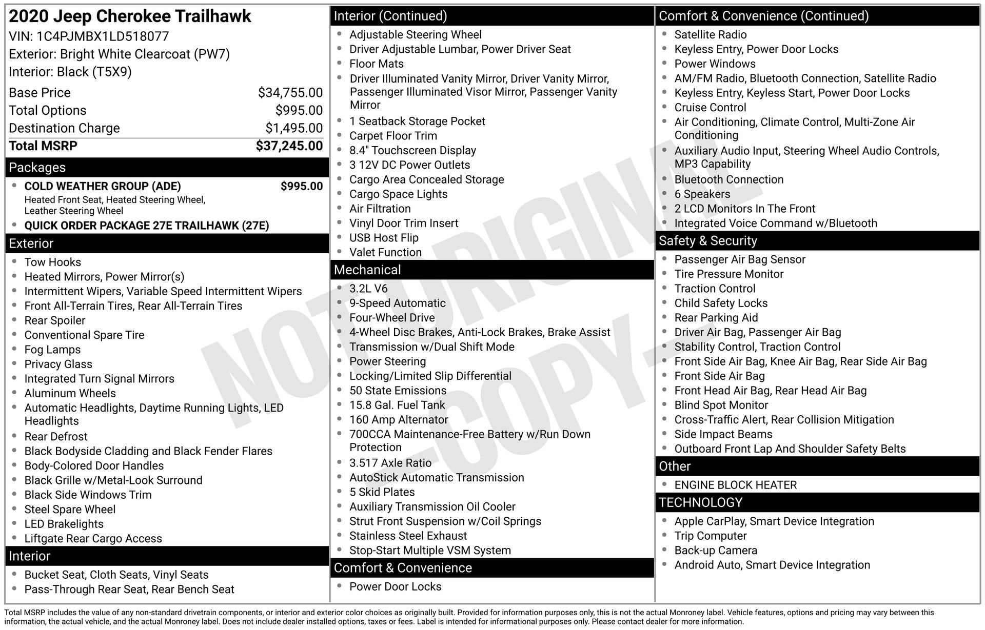 2020 Jeep Cherokee Trailhawk 4X4's photo