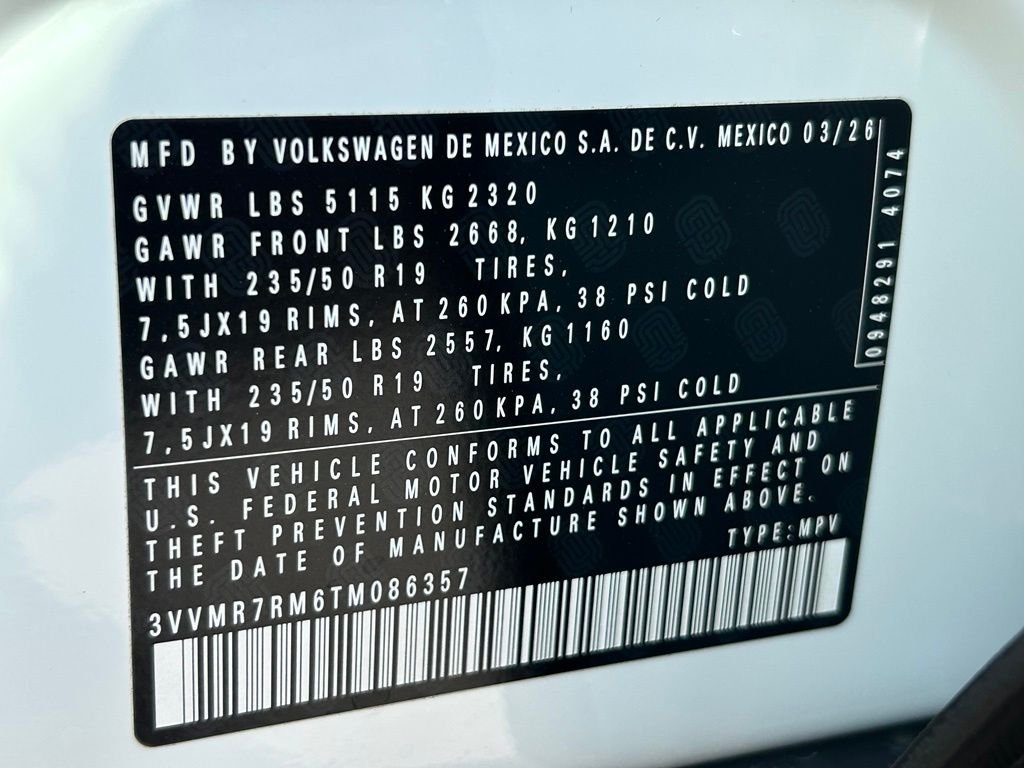New 2026 White Volkswagen SE image 53