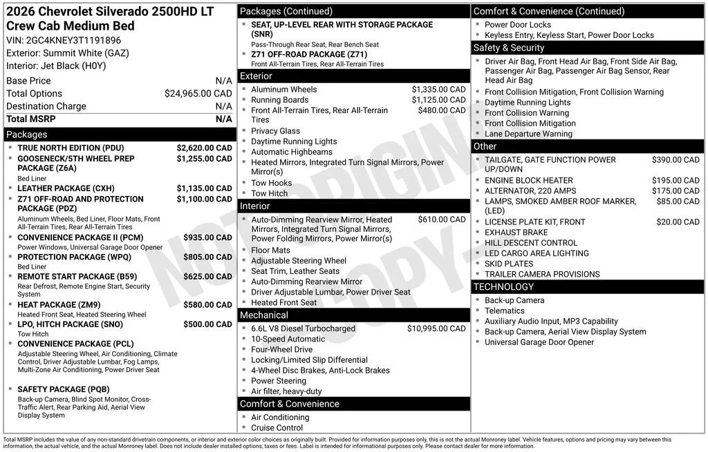 New 2026 Summit White Chevrolet LT image 16