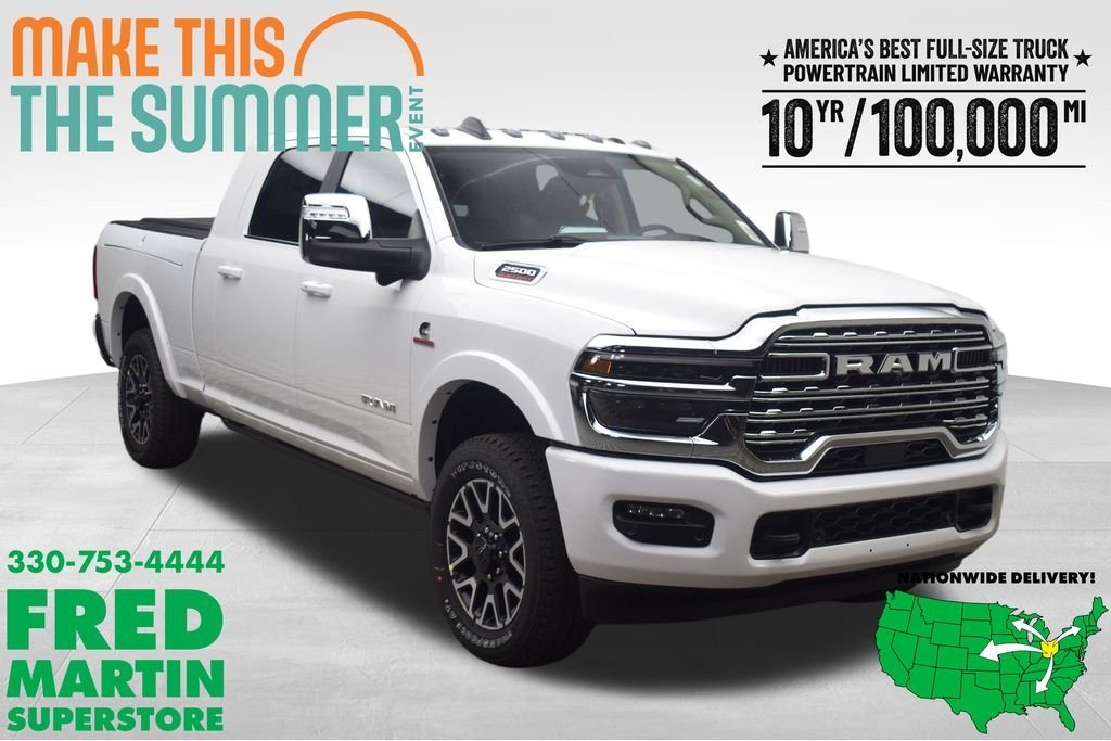 New 2026 Bright White Clear-Coat Exterior Paint RAM Limited Longhorn image 1