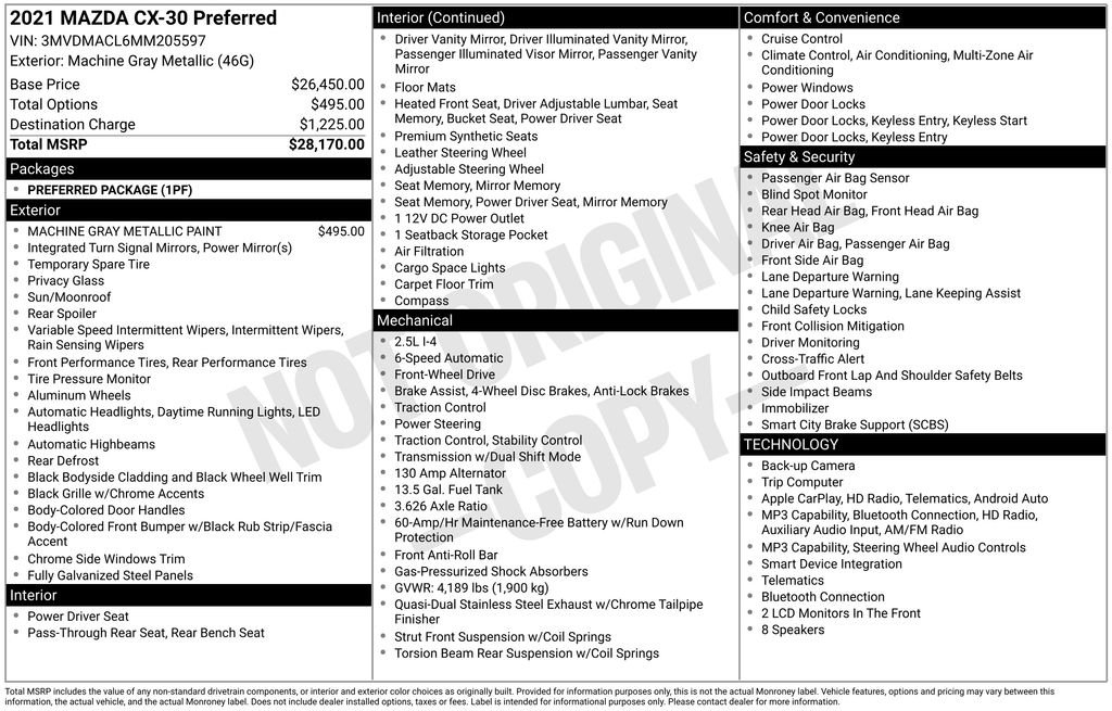 Used 2021 Gray Mazda Preferred image 4