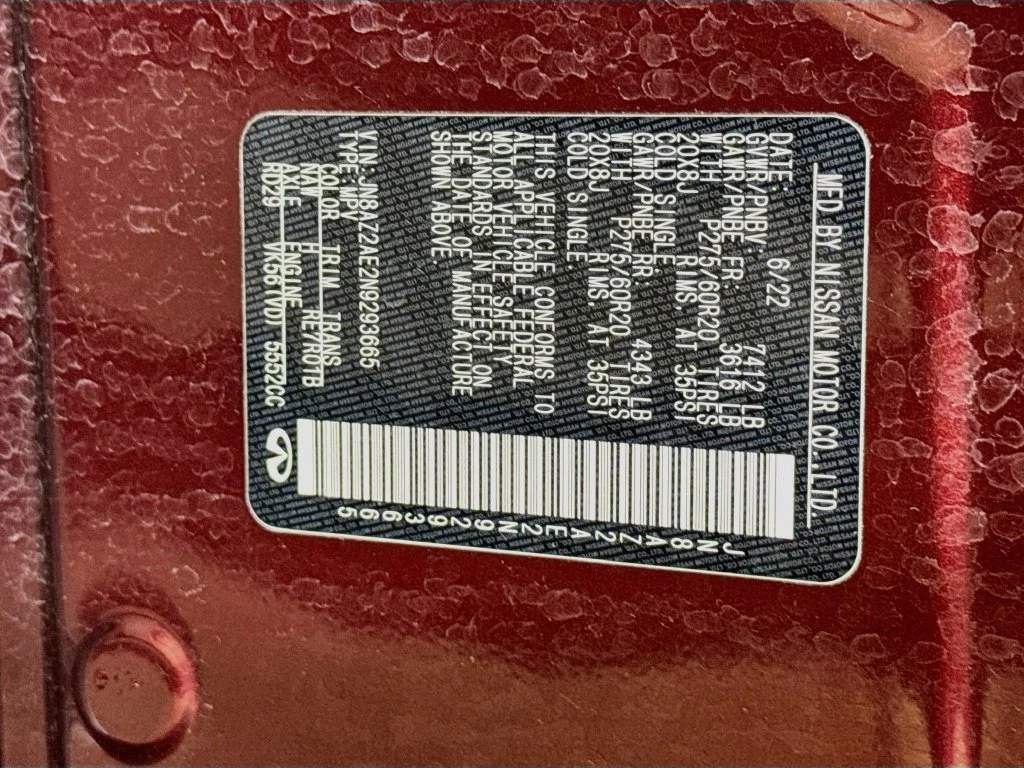 Certified Used 2022 Red INFINITI LUXE image 45
