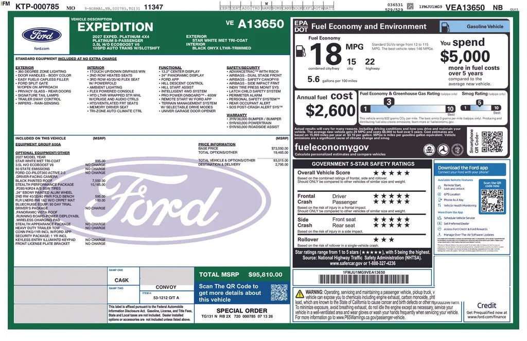 Used 2027 White Ford Platinum image 3