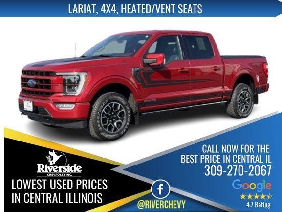 Used 2021 Rapid Red Metallic Tinted Clearcoat Ford LARIAT image 1