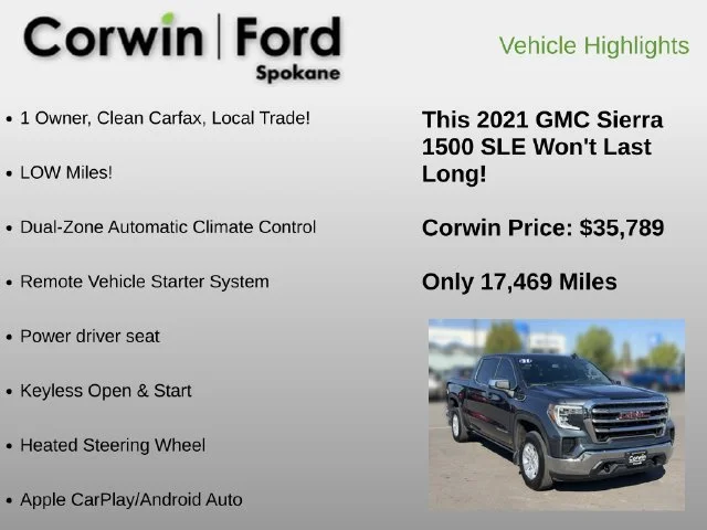 Used 2021 Dark Sky Metallic GMC SLE image 18