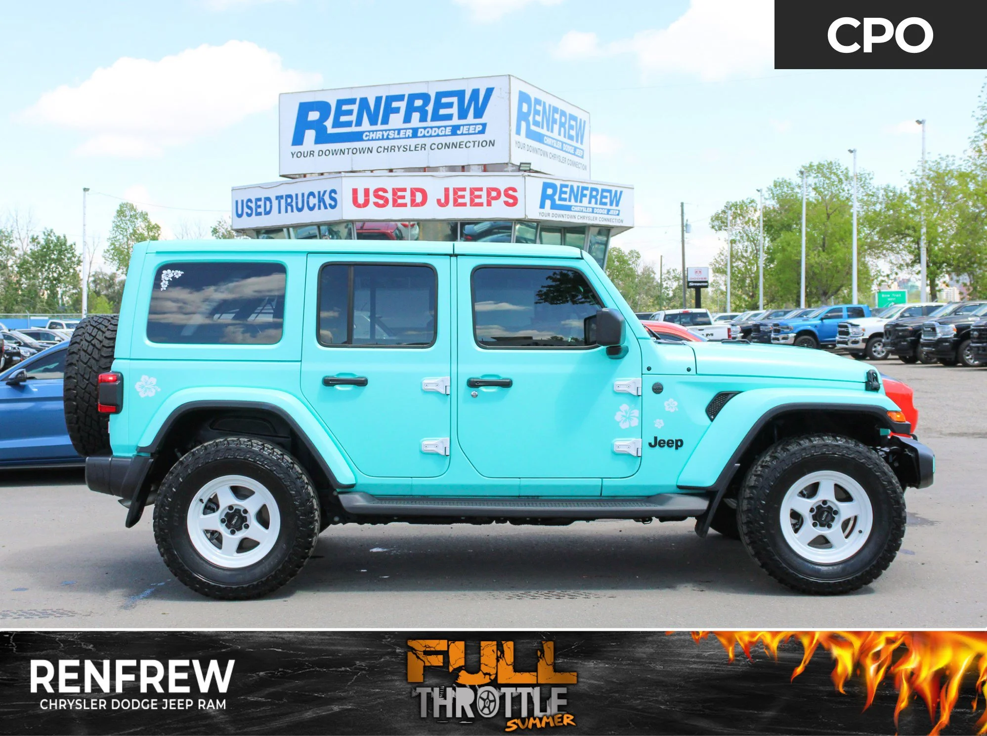 Certified Used 2025 White Jeep Sahara * No Accidents | Tiffany Blue | McKinley Leather | Adaptive Cruise | Apple CarPlay | Alpine image 1