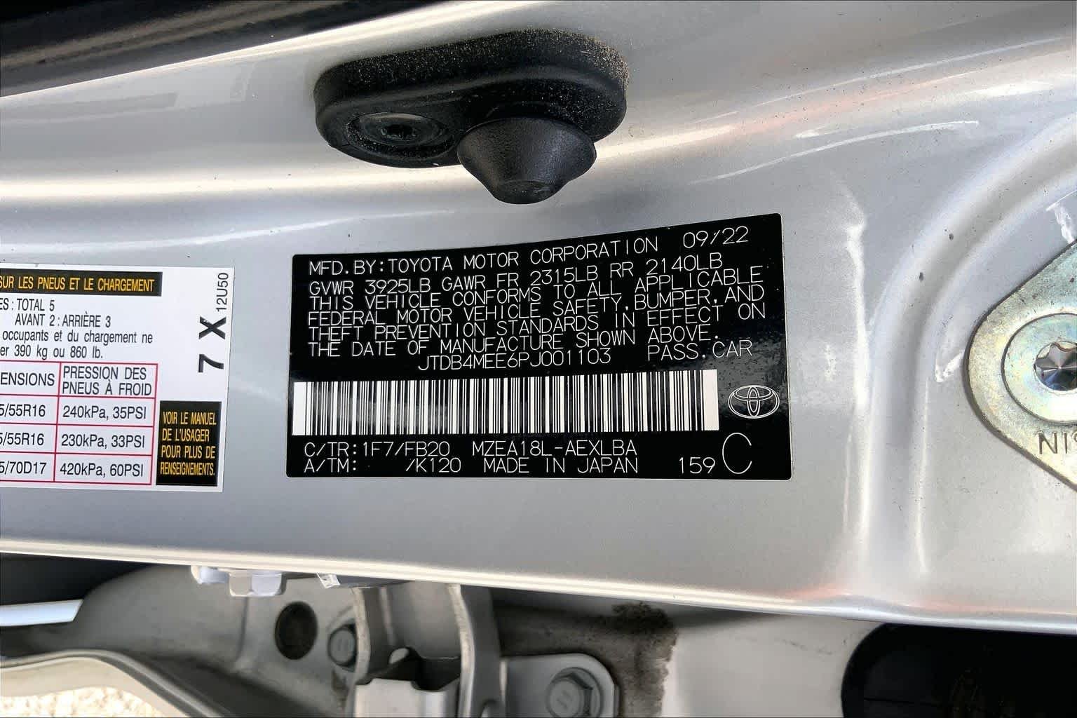 Used 2023 Classic Silver Metallic Toyota LE image 36