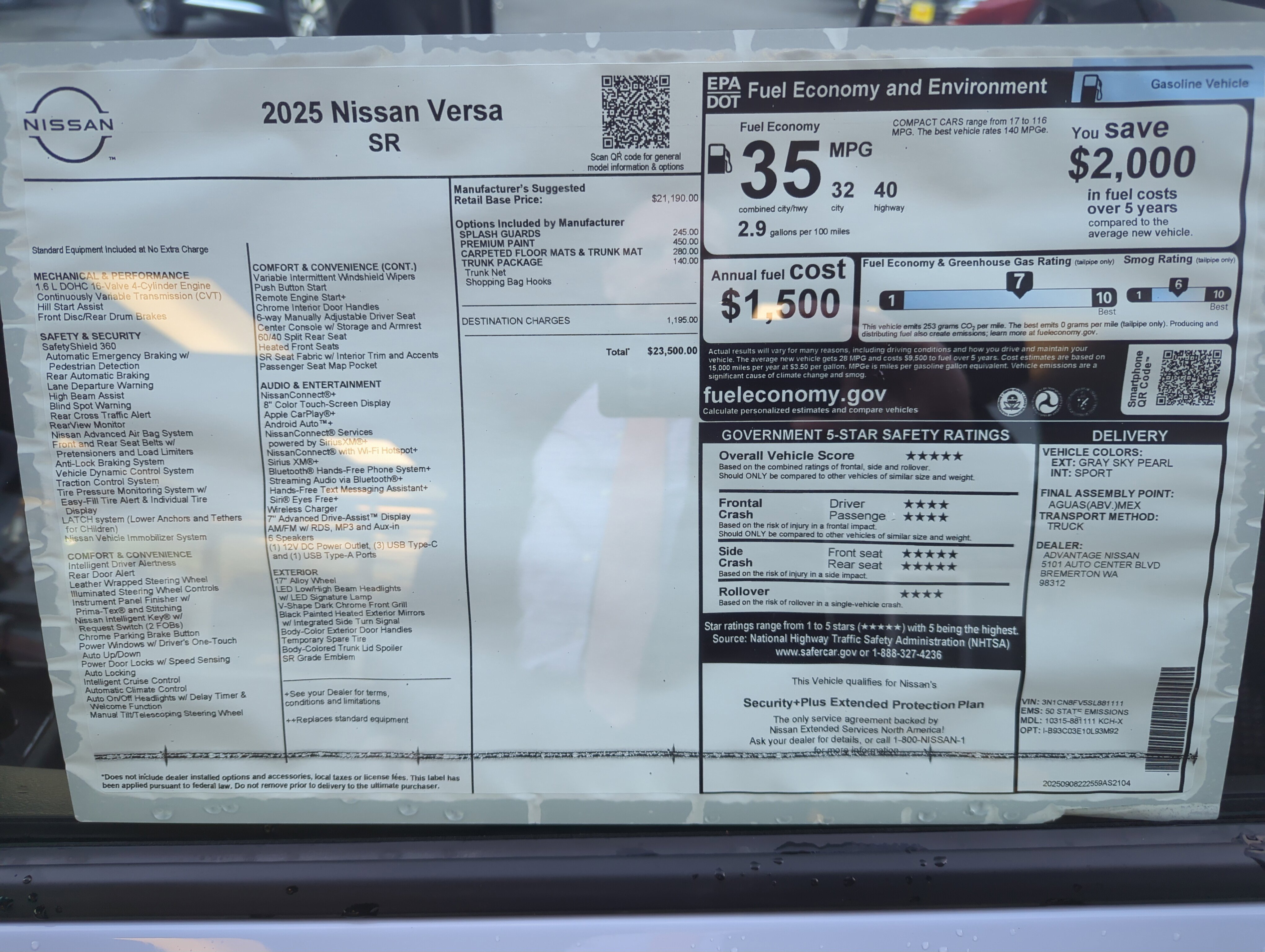 2025 Nissan Versa Sedan SR - Photo 27