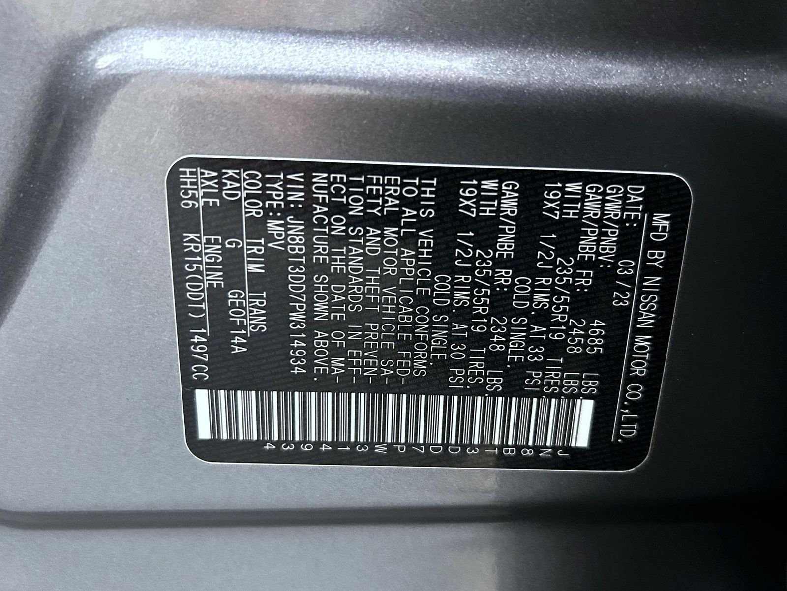 Certified Used 2023 Gun Metallic Nissan Platinum image 25