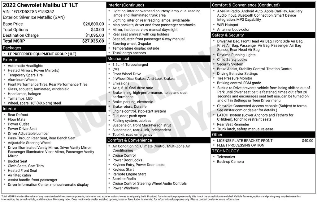 Used 2022 Silver Chevrolet LT image 2