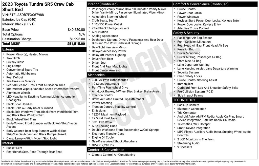 Used 2023 White Toyota SR5 image 2