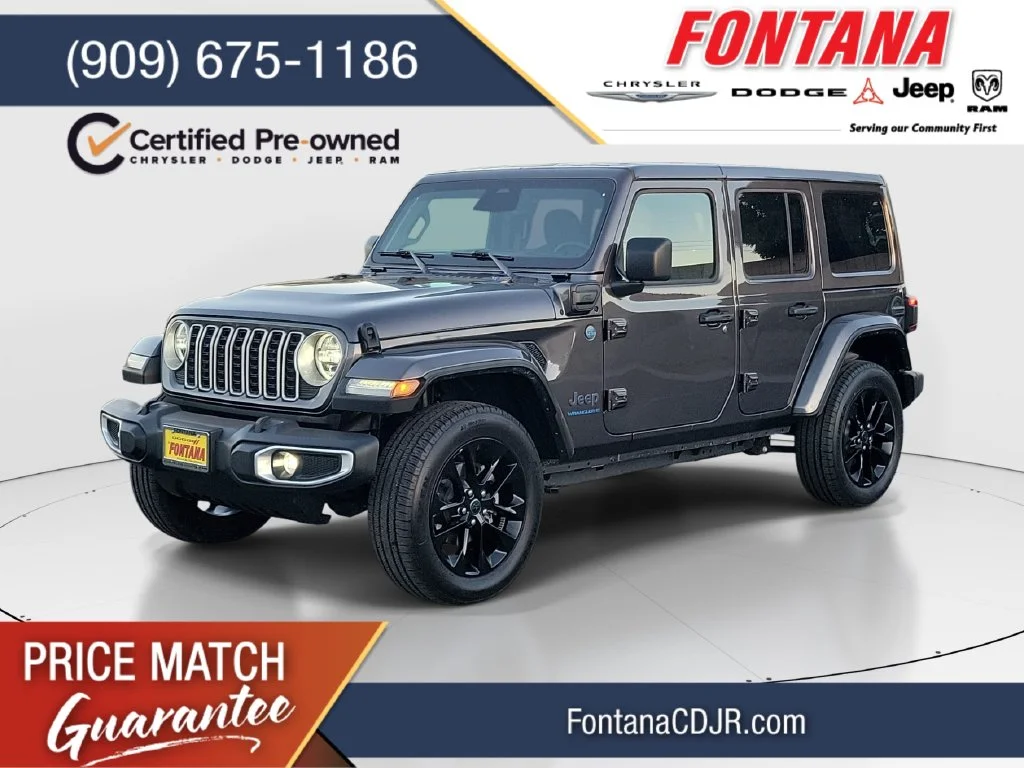 Certified Used 2025 Gray Jeep Sahara 4xe image 1