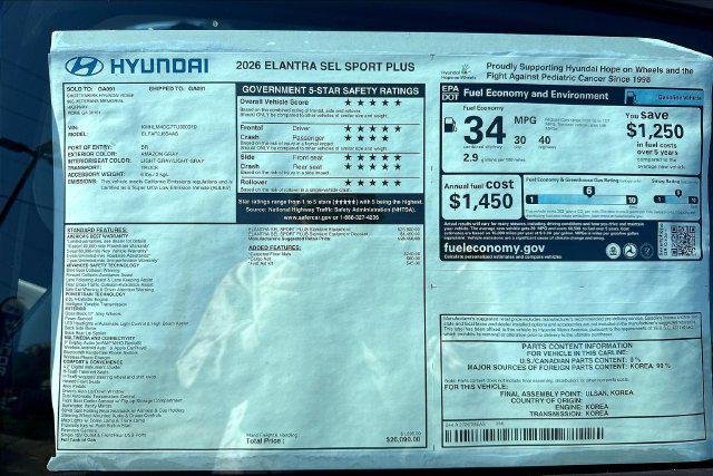 New 2026 Gray Hyundai SEL Sport Plus image 14