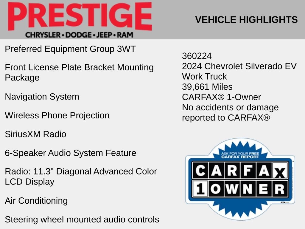 Used 2024 Chevrolet Silverado EV Work Truck with VIN 1GC10UED1RU205260 for sale in Las Vegas, NV