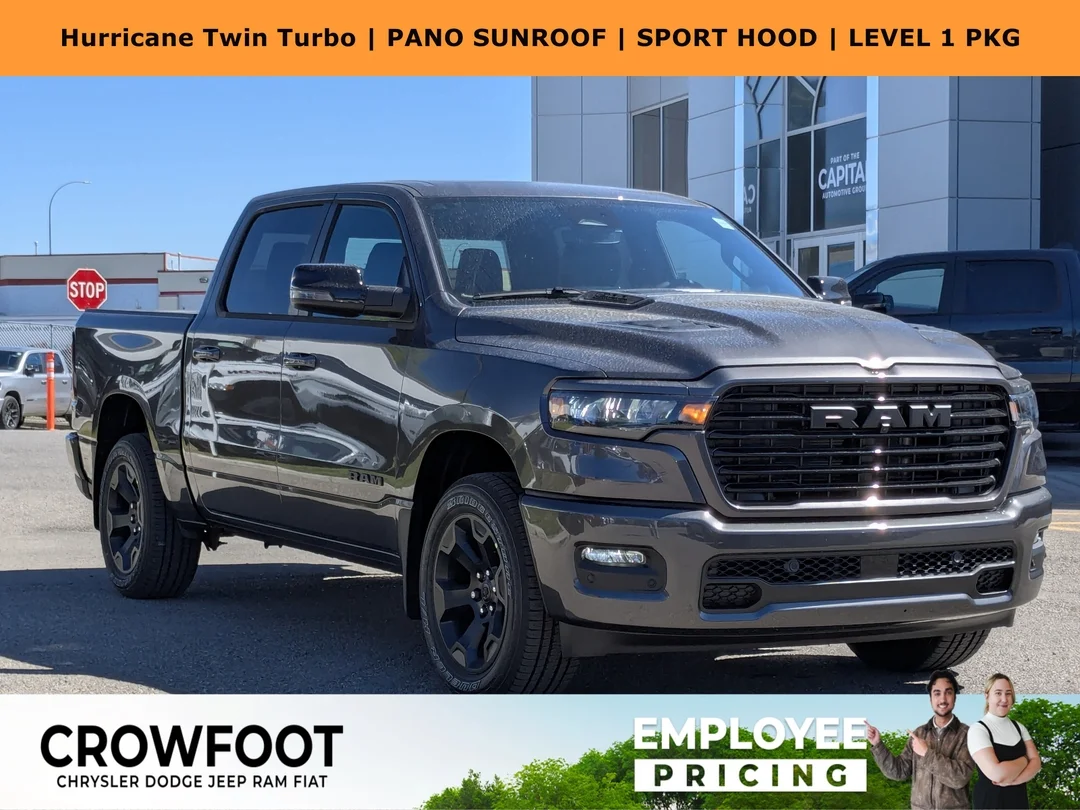 New 2026 Grey RAM Sport - - Bed Utility Grp - Power Tailgate - 14.4 Display - Pano Sunroof & More! image 1