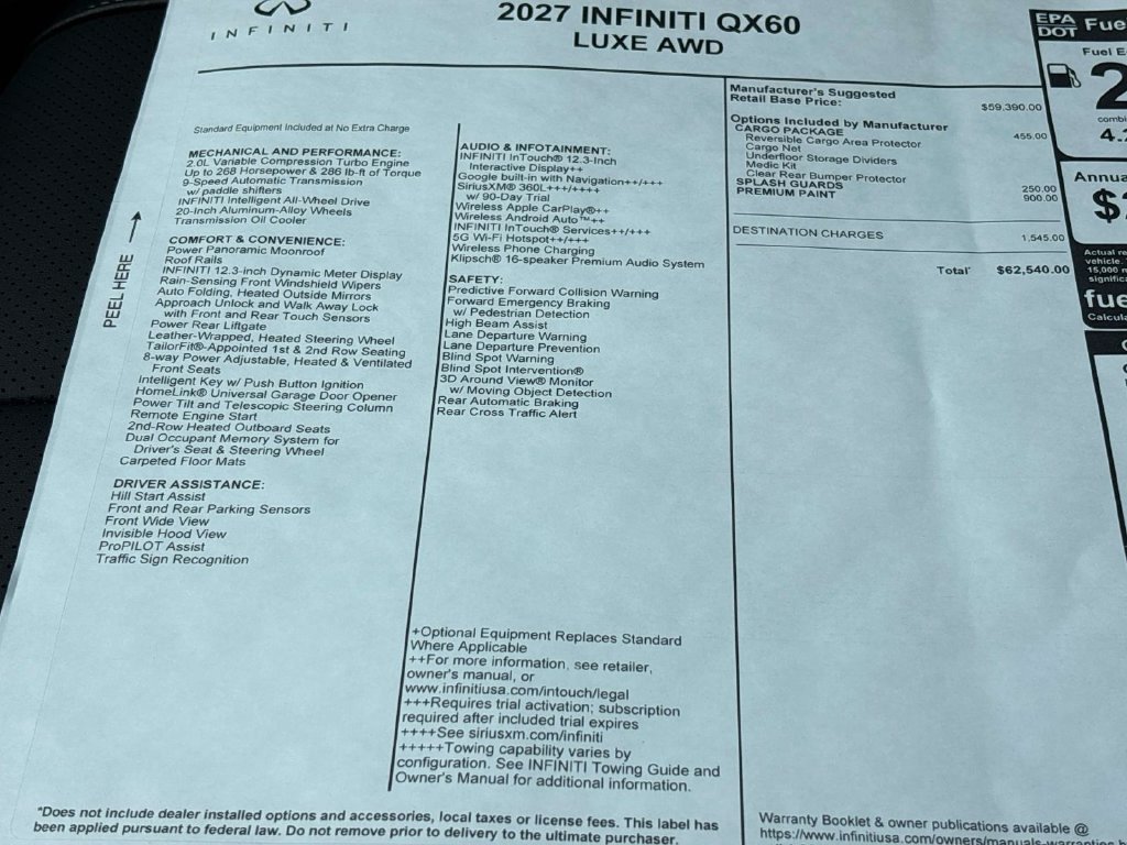 New 2027 White INFINITI LUXE image 20