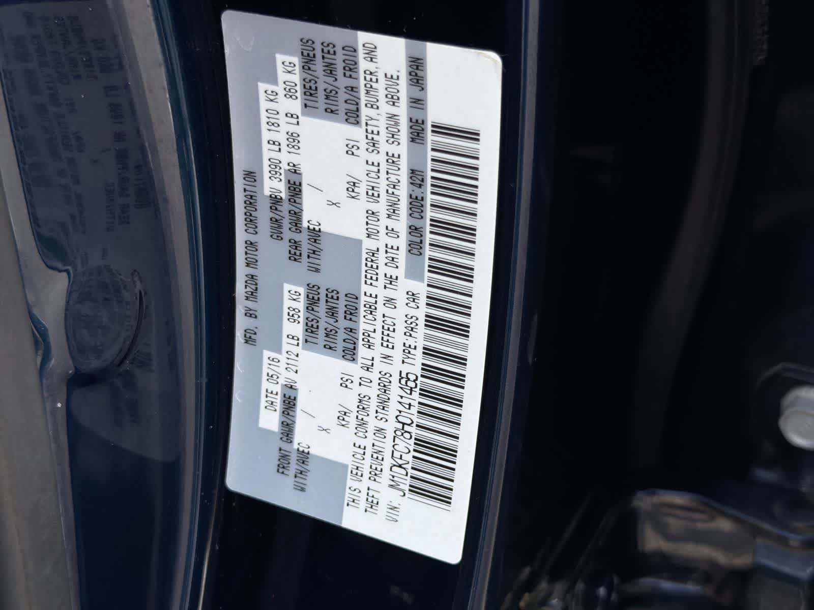 Used 2017 Deep Crystal Blue Mica Mazda Touring image 36
