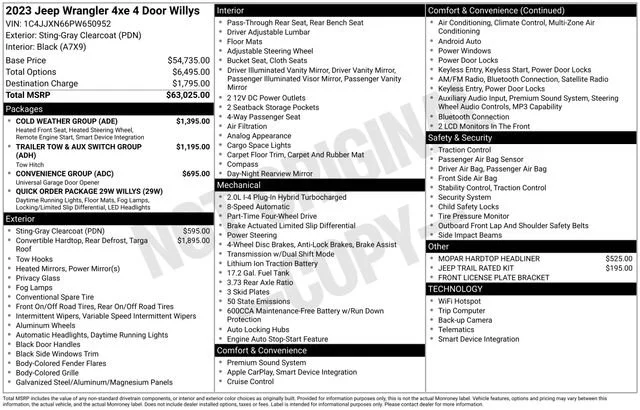 Used 2023 Sting-Gray Clearcoat Jeep Willys 4xe image 13