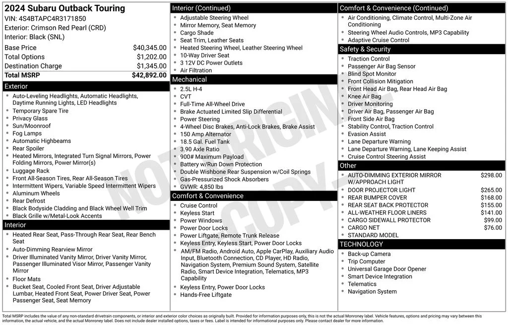 Certified Used 2024 Red Subaru Touring image 10