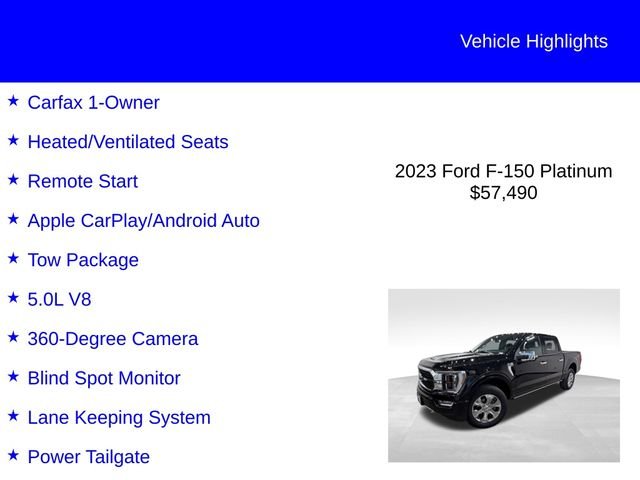 Certified Used 2023 Black Metallic Ford Platinum image 3
