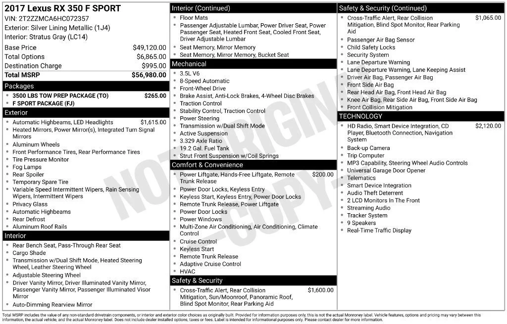 Used 2017 Silver Lexus 350 F Sport image 46