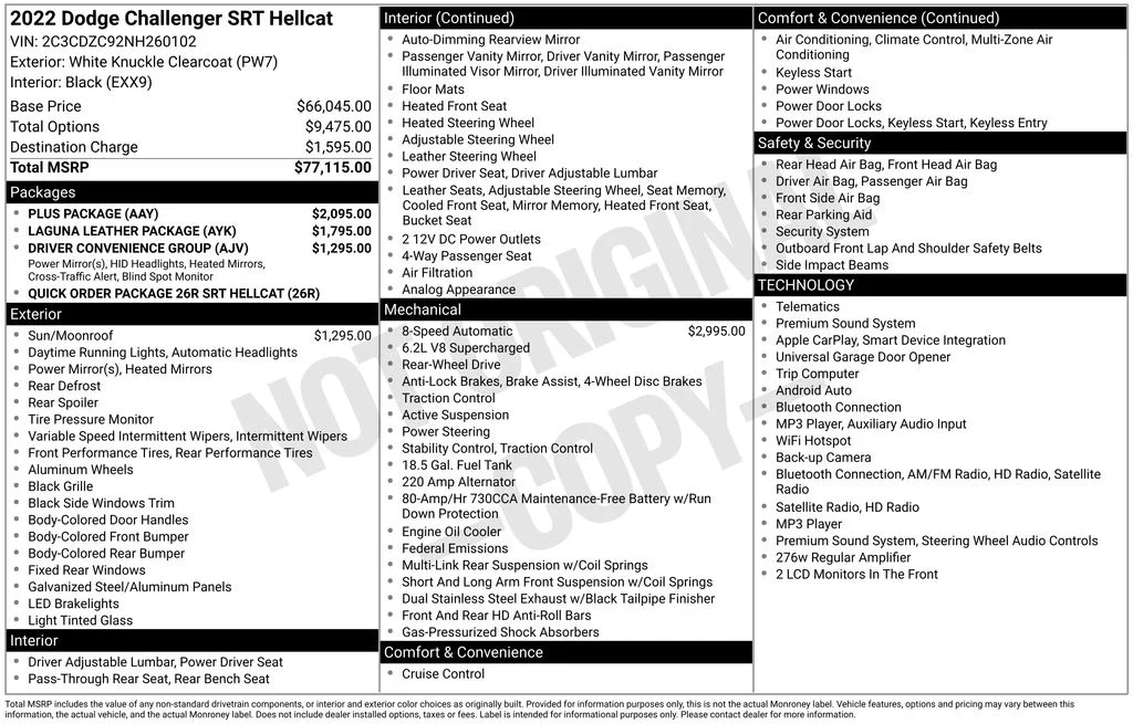 Used 2022 White Dodge SRT Hellcat image 6