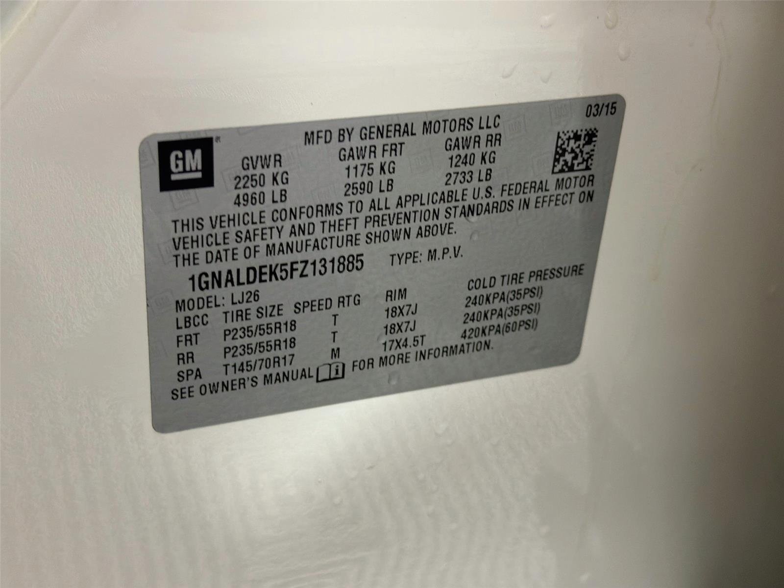 Used 2015 White Diamond Pearl Chevrolet LTZ image 28