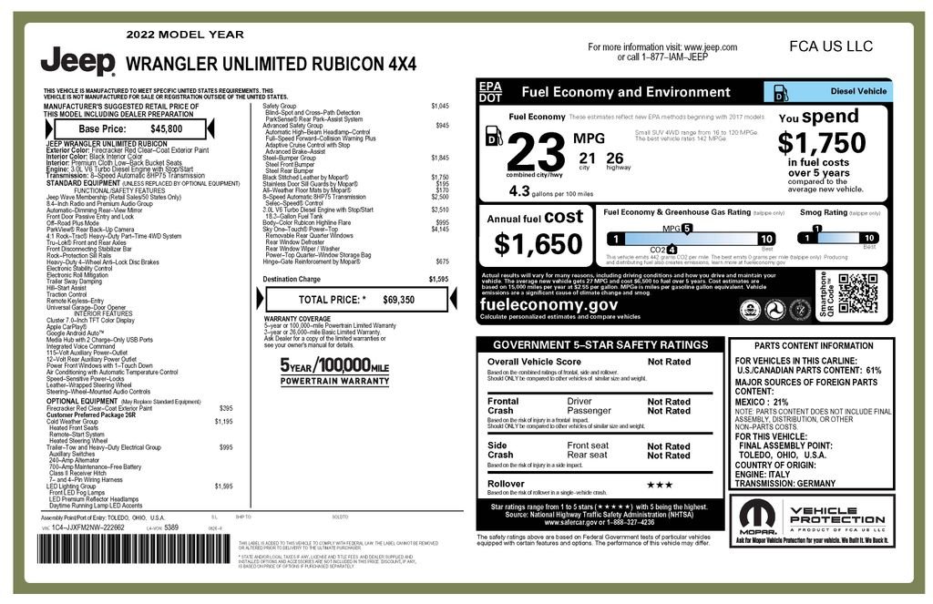 Used 2022 Red Jeep Unlimited Rubicon image 7