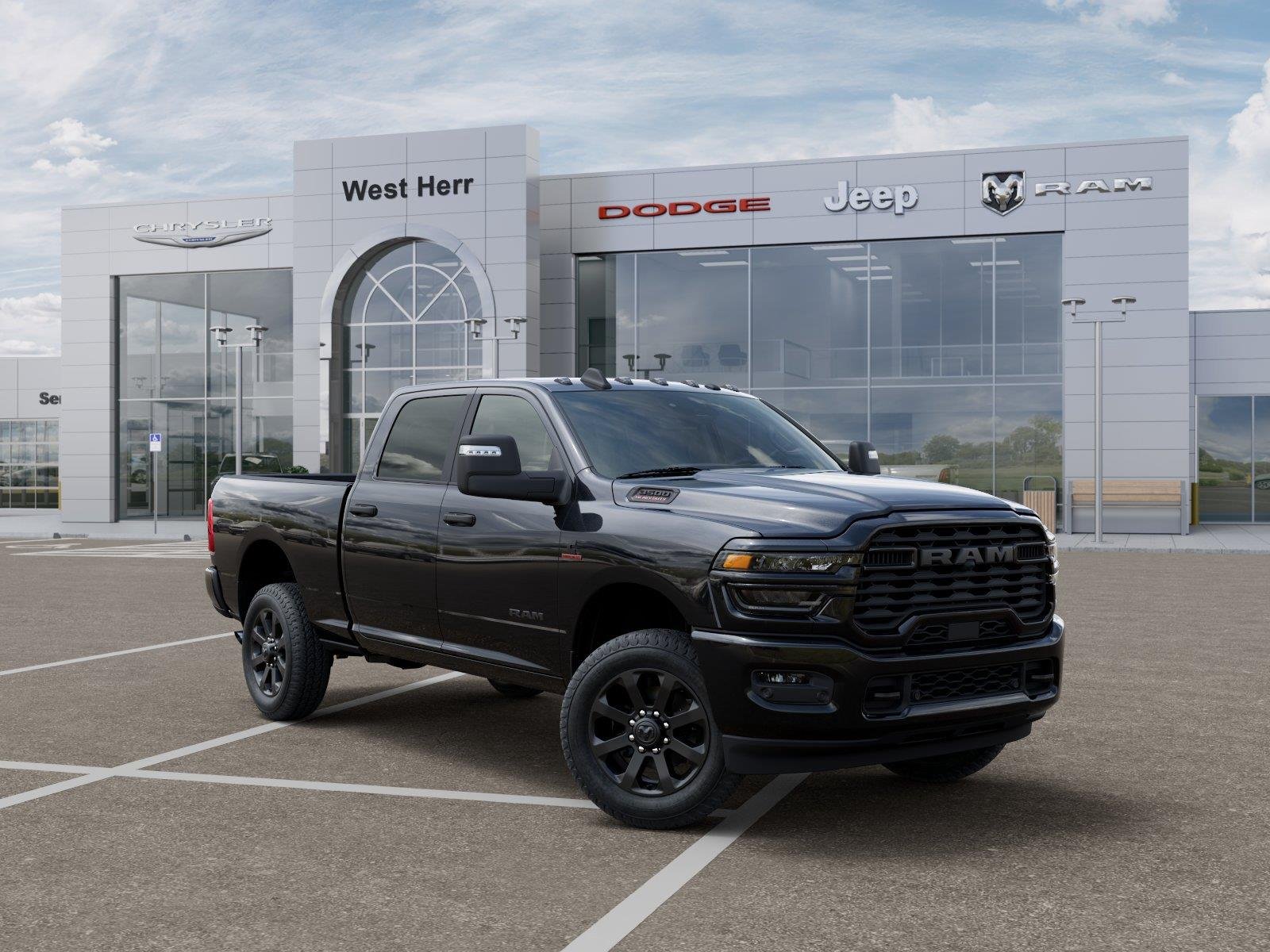 New 2027 Diamond Black Crystal Pearl-Coat Exterior Paint RAM Big Horn image 5
