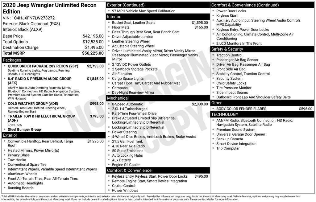 Used 2020 Black Clearcoat Jeep  image 39