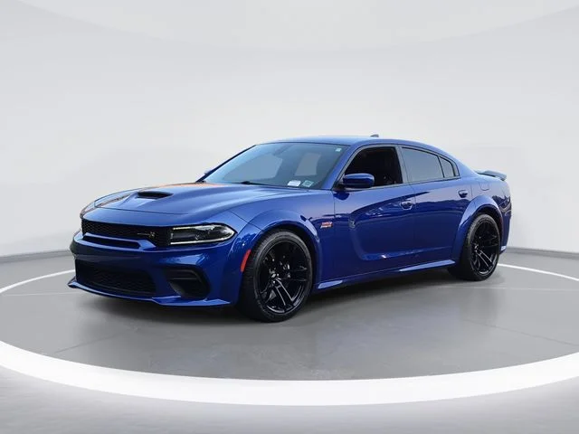 Used 2021 Blue Dodge R/T Scat Pack Widebody image 1