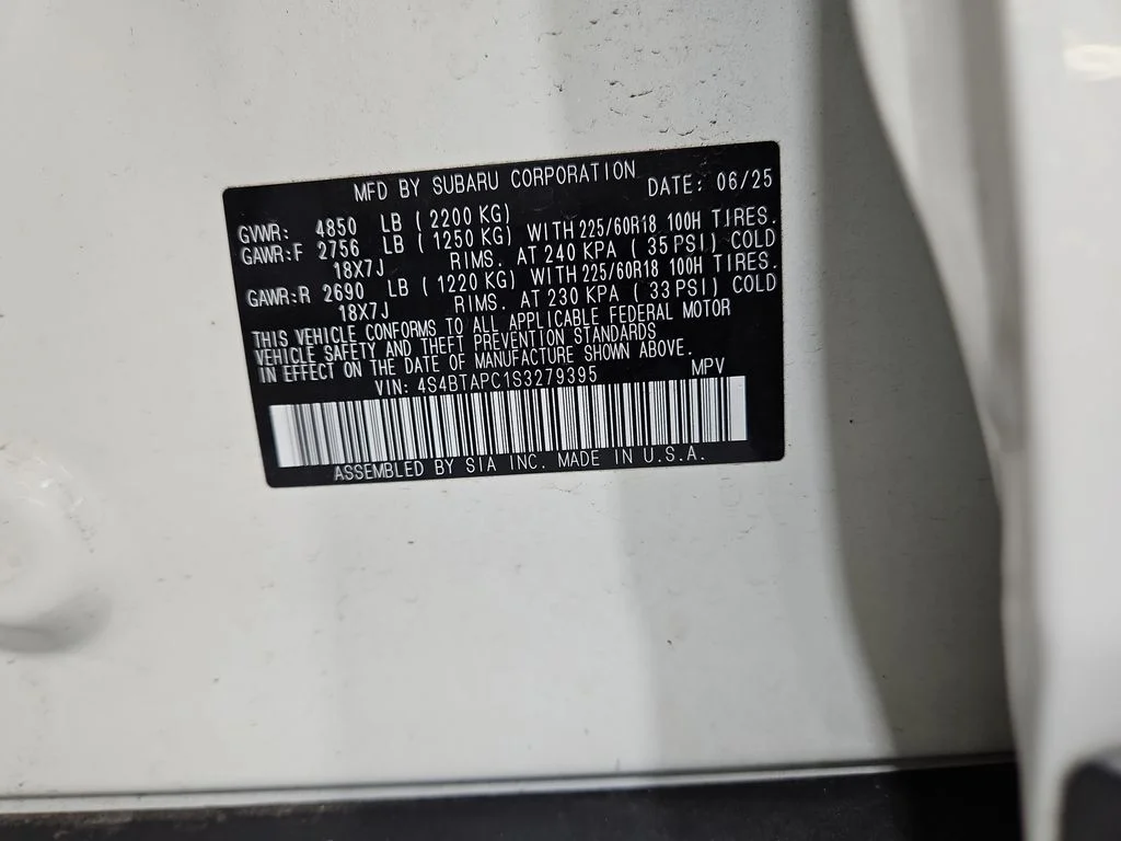 Certified Used 2025 White Subaru Touring image 32