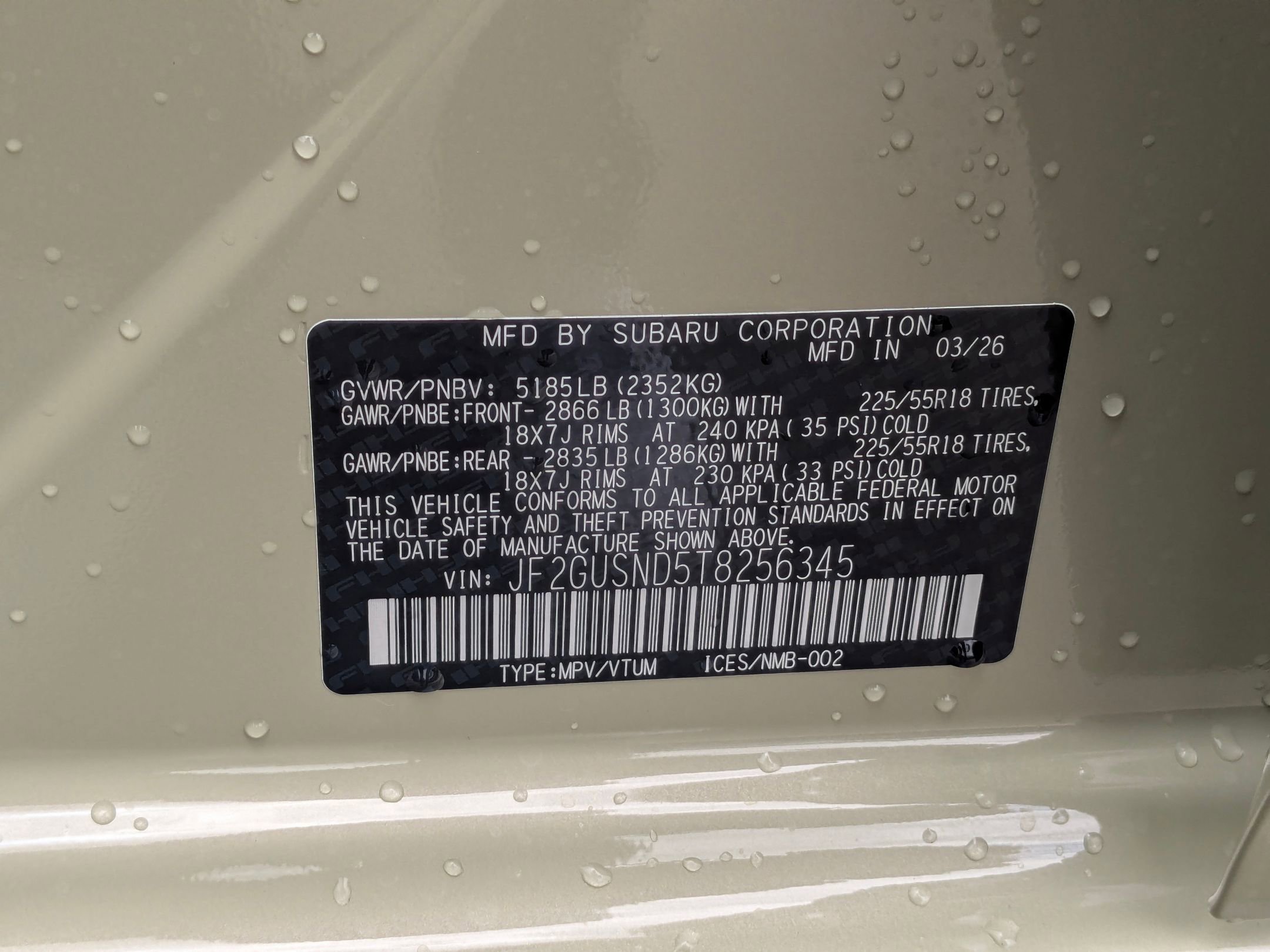 New 2026 SAND DUNE PEARL Subaru Limited Hybrid image 15