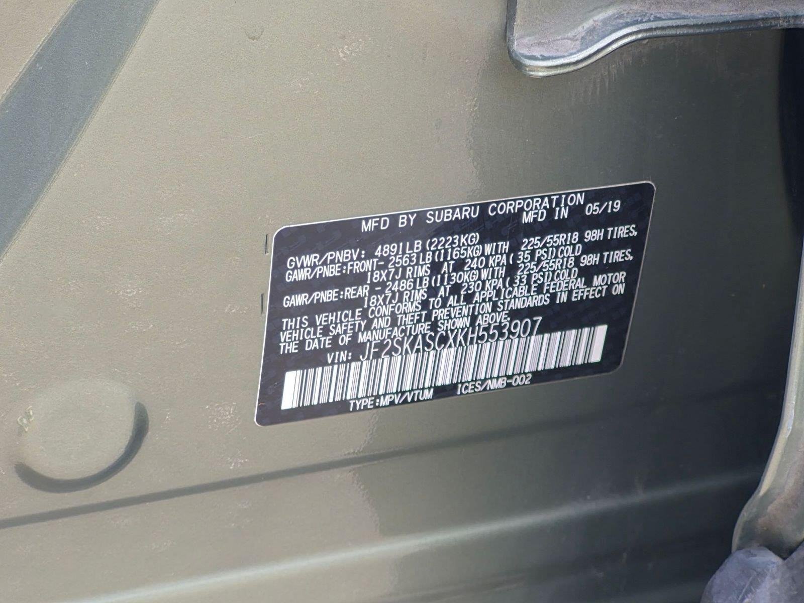 Used 2019 Jasper Green Metallic Subaru Limited image 37