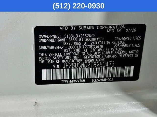 New 2026 CRYSTAL WHITE PEARL Subaru Limited Hybrid image 43