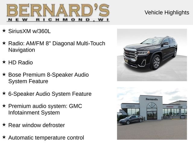Used 2020 GMC Acadia SLT with VIN 1GKKNULS6LZ220584 for sale in New Richmond, WI