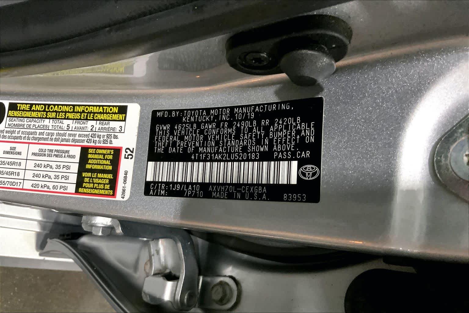 Certified Used 2020 Celestial Silver Metallic Toyota Hybrid XLE image 37