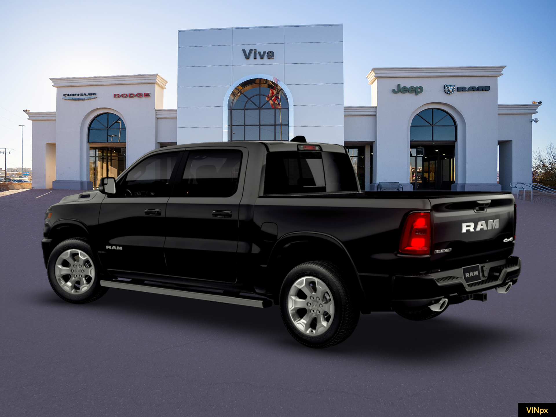New 2026 Diamond Black Crystal Pearl-Coat Exterior Paint RAM Big Horn/Lone Star image 4
