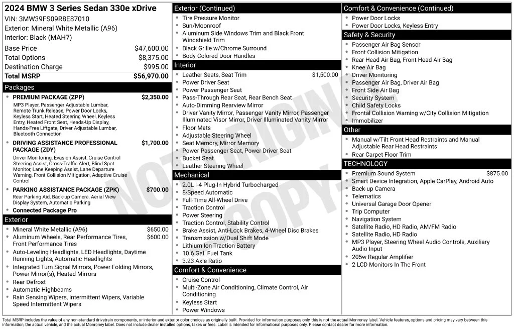 Certified Used 2024 White BMW 330e xDrive image 9
