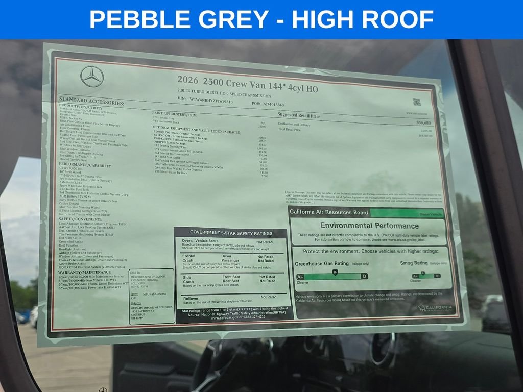 New 2026 Pebble Grey Mercedes-Benz Crew 144 WB image 7
