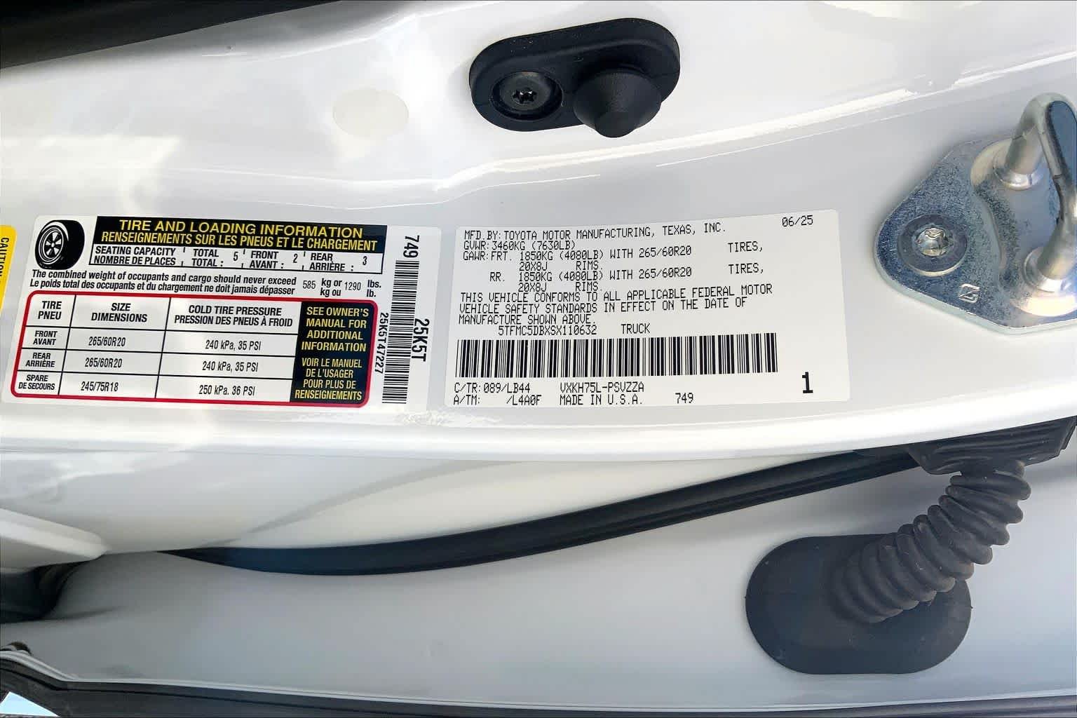 Used 2025 Wind Chill Pearl Toyota 1794 Edition Hybrid image 37