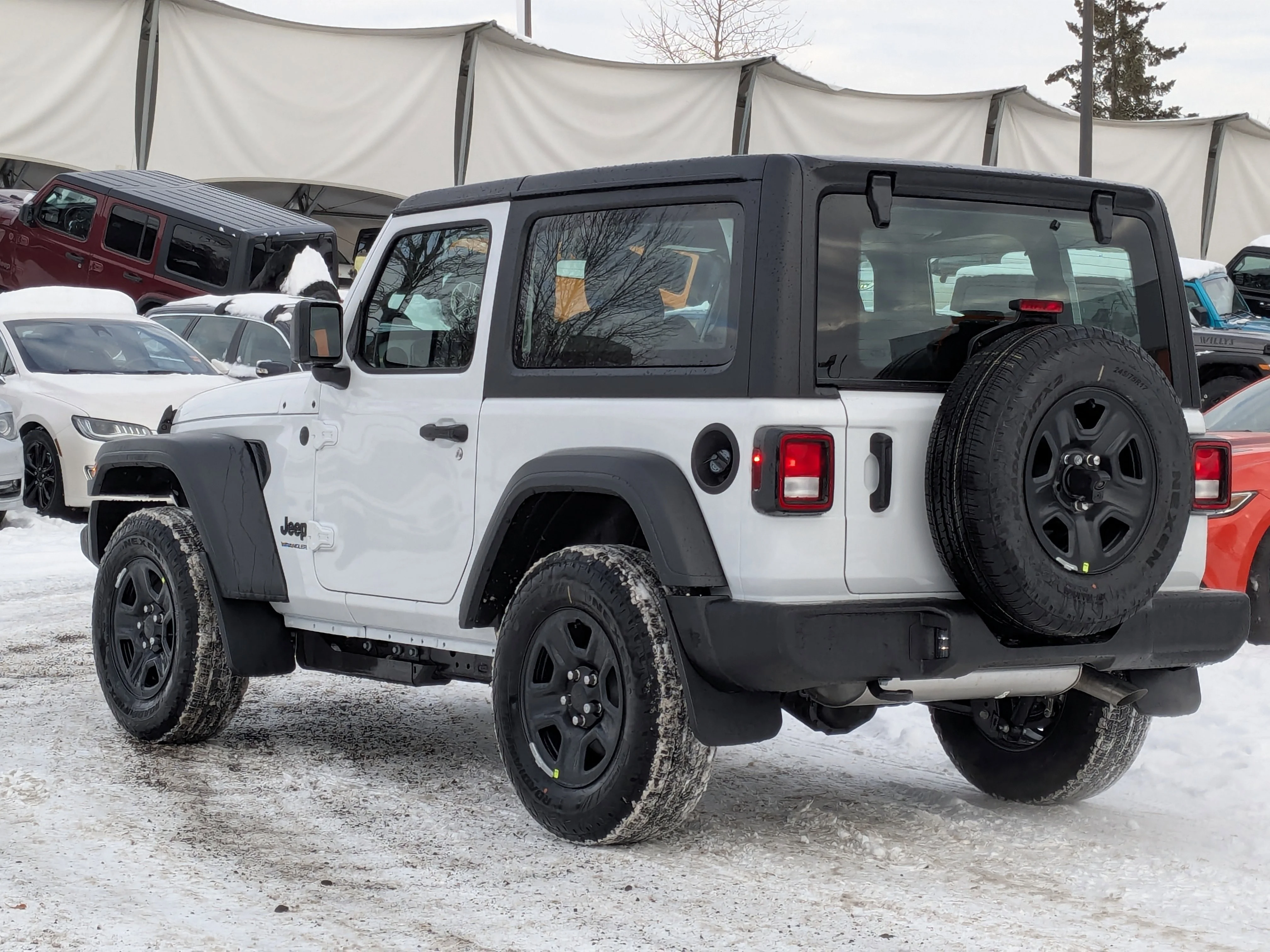 New 2026 White Jeep Sport - - Black Freedom Top - Customer Preferred Pkg 22B - 8-Speed Auto & More image 6