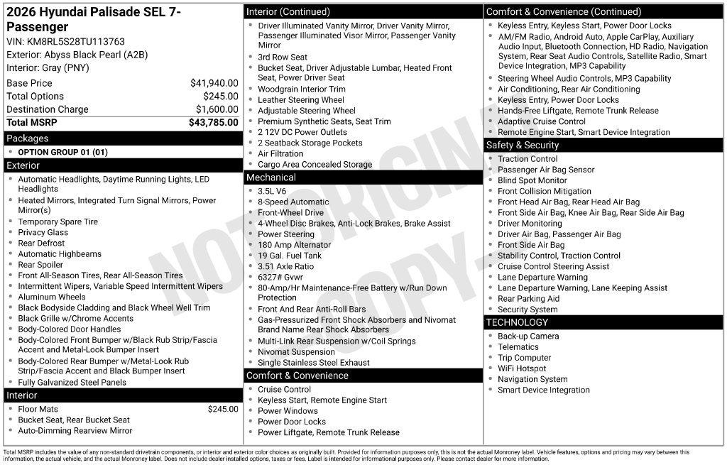 New 2026 Black Hyundai SEL FWD image 33