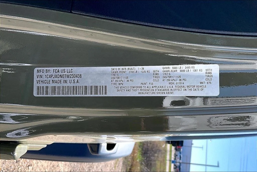 New 2026 Jeep Wrangler Sport 4D Sport Utility