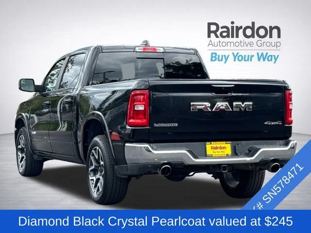 Used 2025 Diamond Black Crystal Pearlcoat Ram Laramie image 4