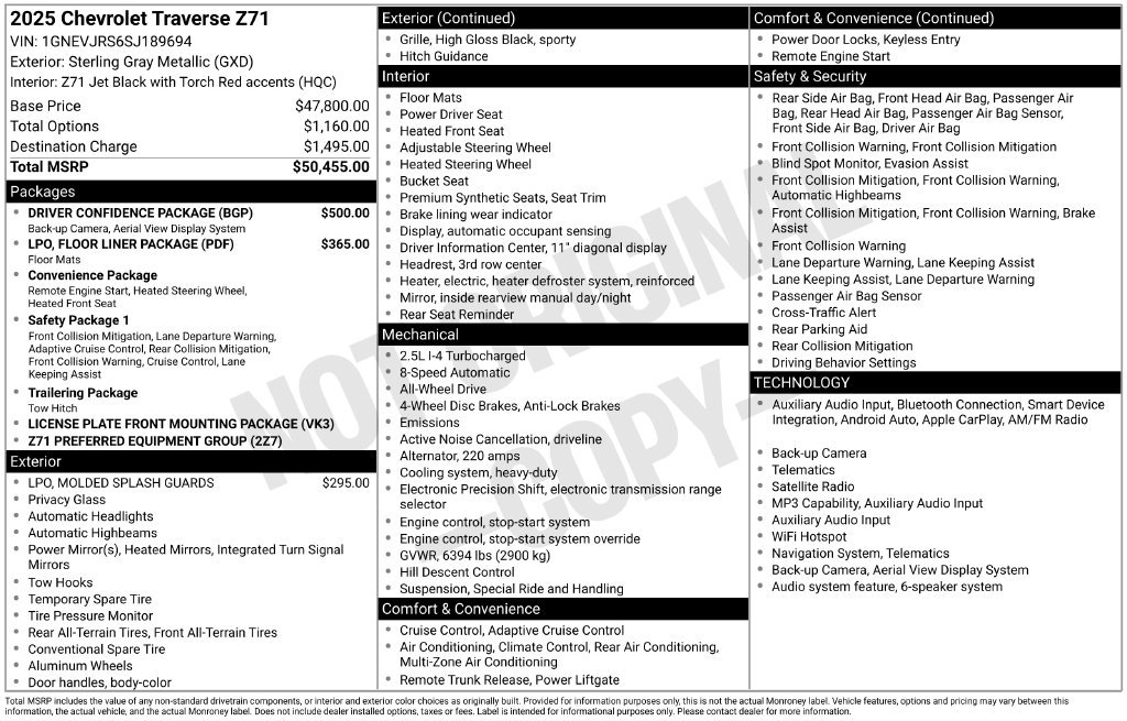2025 Chevrolet Traverse Z71