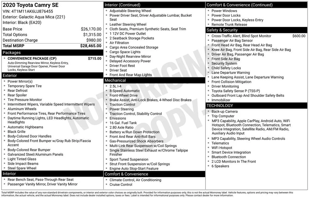 Certified Used 2020 Blue Toyota SE image 5