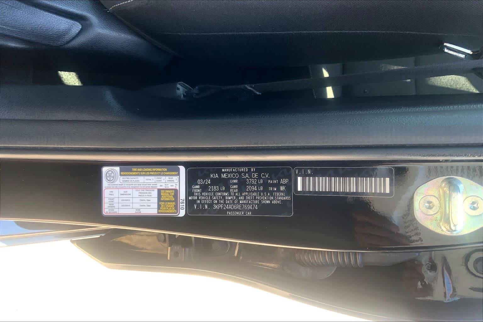 Certified Used 2024 Aurora Black Kia LXS image 30
