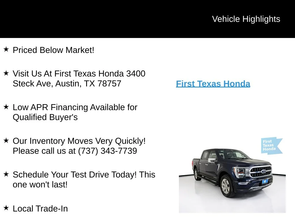 Used 2022 Blue Metallic Ford Platinum image 10