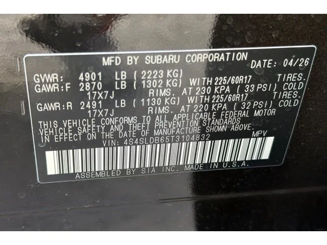 New 2026 CRYSTAL BLACK SILICA Subaru Premium image 52